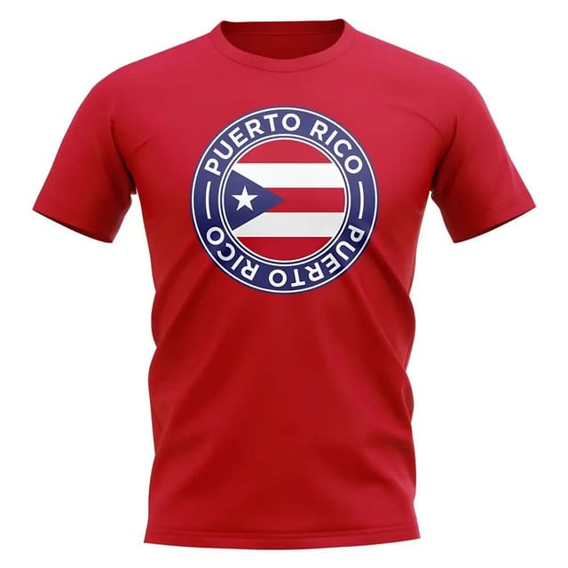 Puerto Rico Puerto Rico Men's Personalised Football Badge T-Shirt in Red - 2