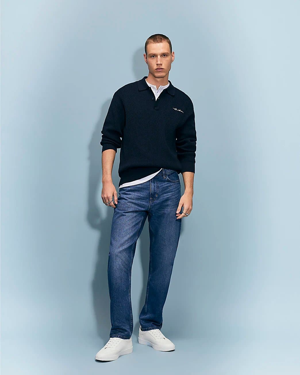 River Island Mens River Island Blue Straight Leg Jeans