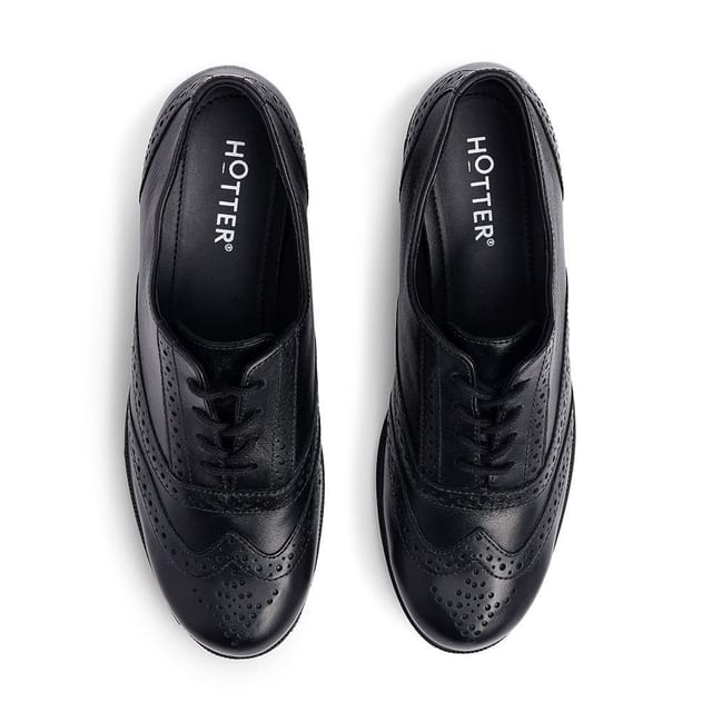 Hotter Hotter Women's Wide Fit 'Echo' Smart Brogues in Black - 3