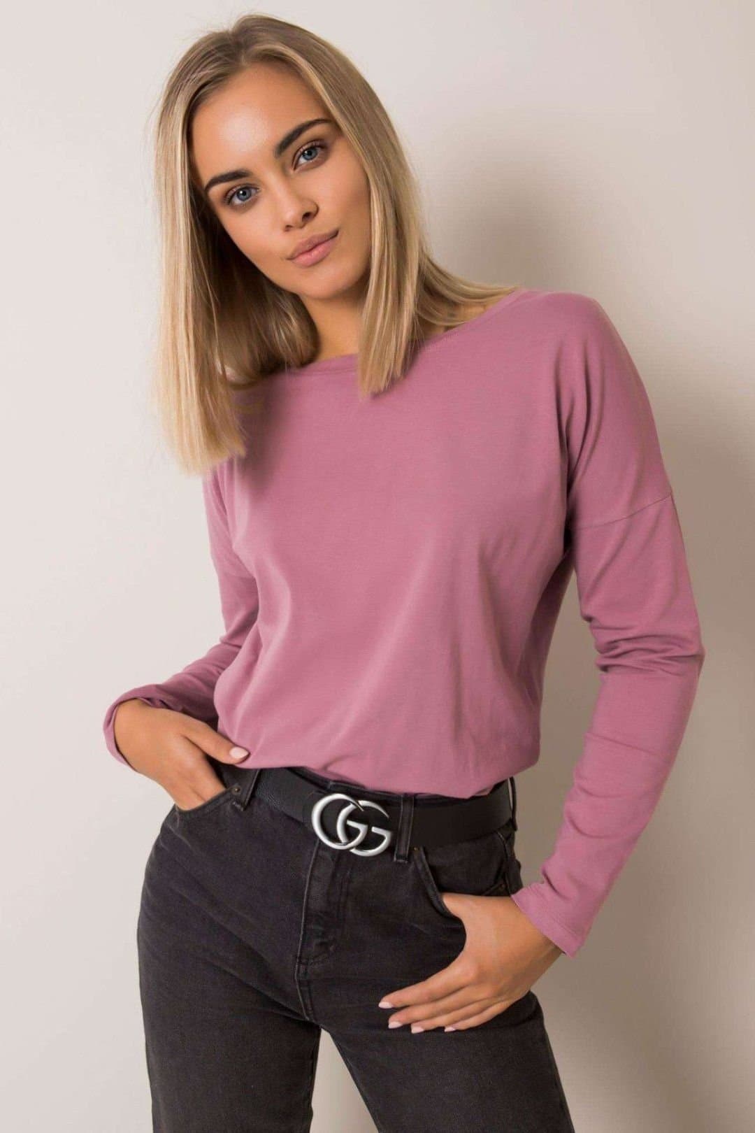 Love Lace Love Lace Women's Cotton Long Sleeve Blouse Larissa in Pink