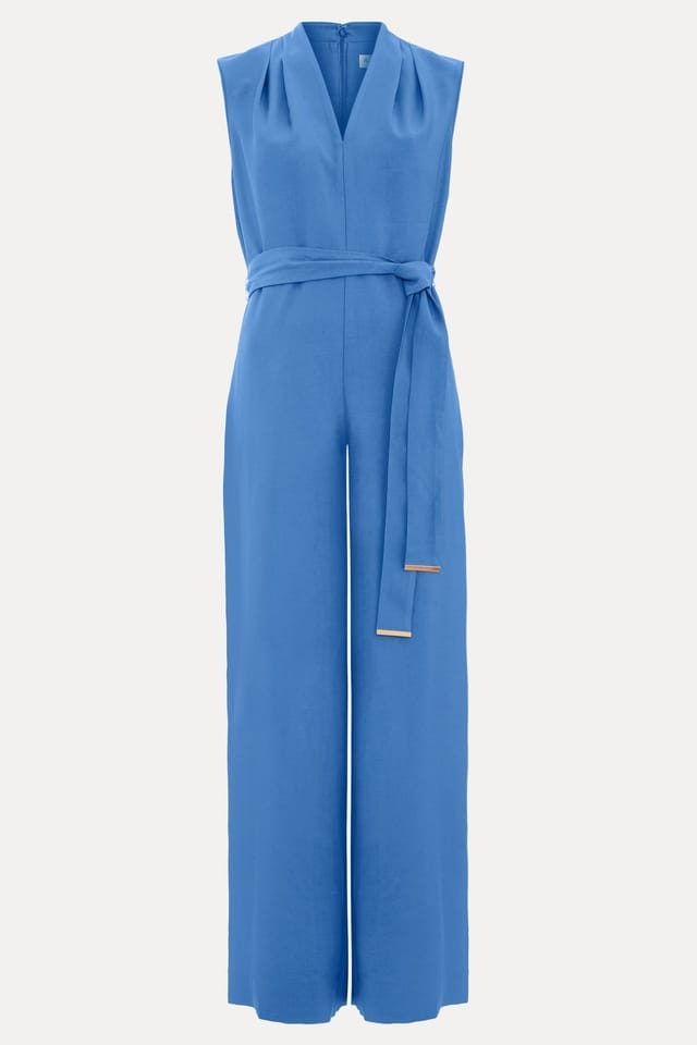 Phase Eight Phase Eight Women's Marta V-Neck Jumpsuit in Bright Blue - 2