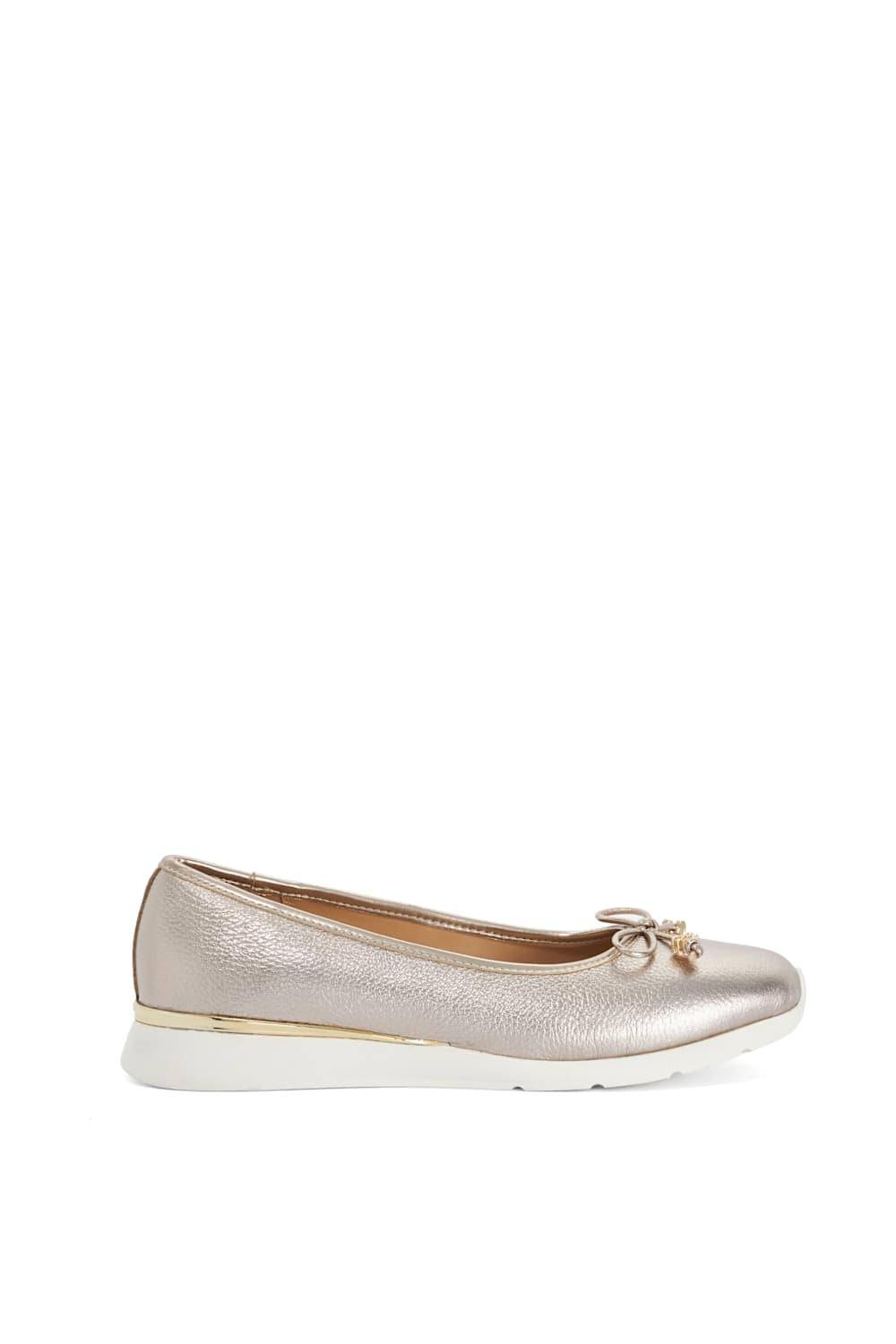 Dune London Dune London Women's 'Highline' Leather Ballet Pumps in Metallics - 4