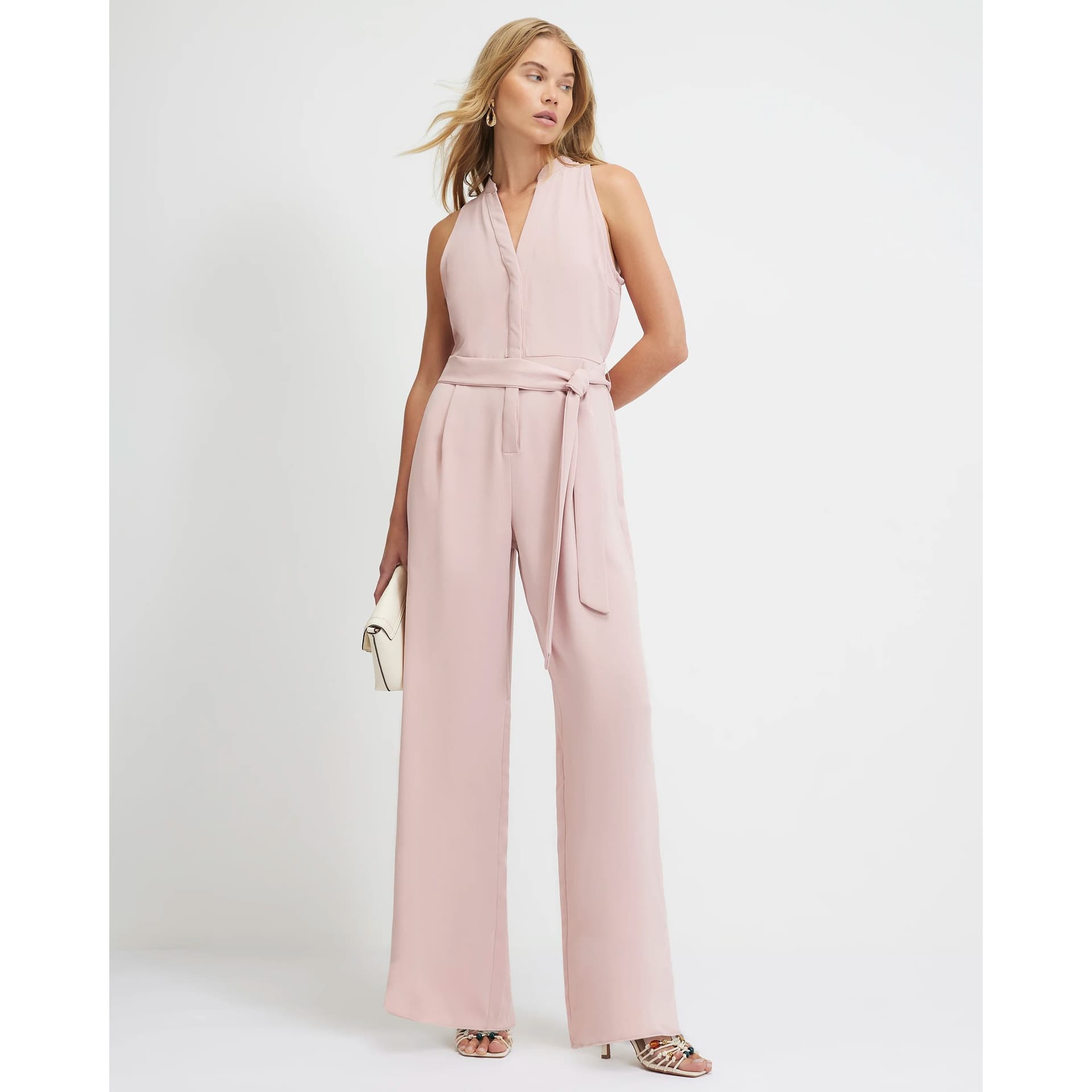River Island River Island Womens Pink 80S Wide Leg Jumpsuit