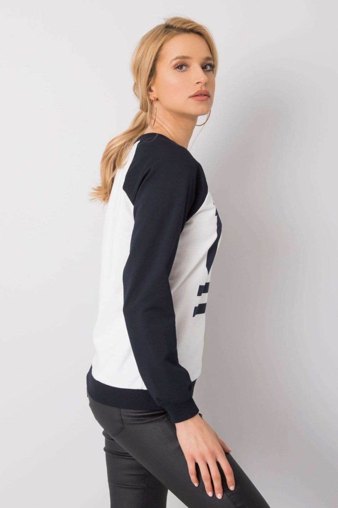 Love Lace Love Lace Women's Casual Slogan Sweatshirt Round Neck in Navy - 4