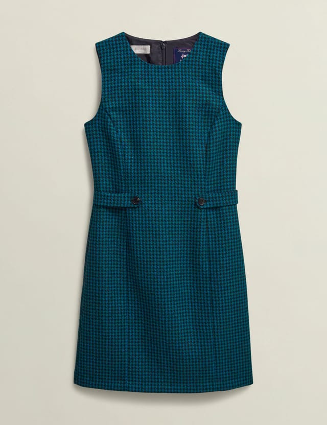 Hobbs London Hobbs London Women's Sariah Dogtooth Mini Dress in Teal - 2