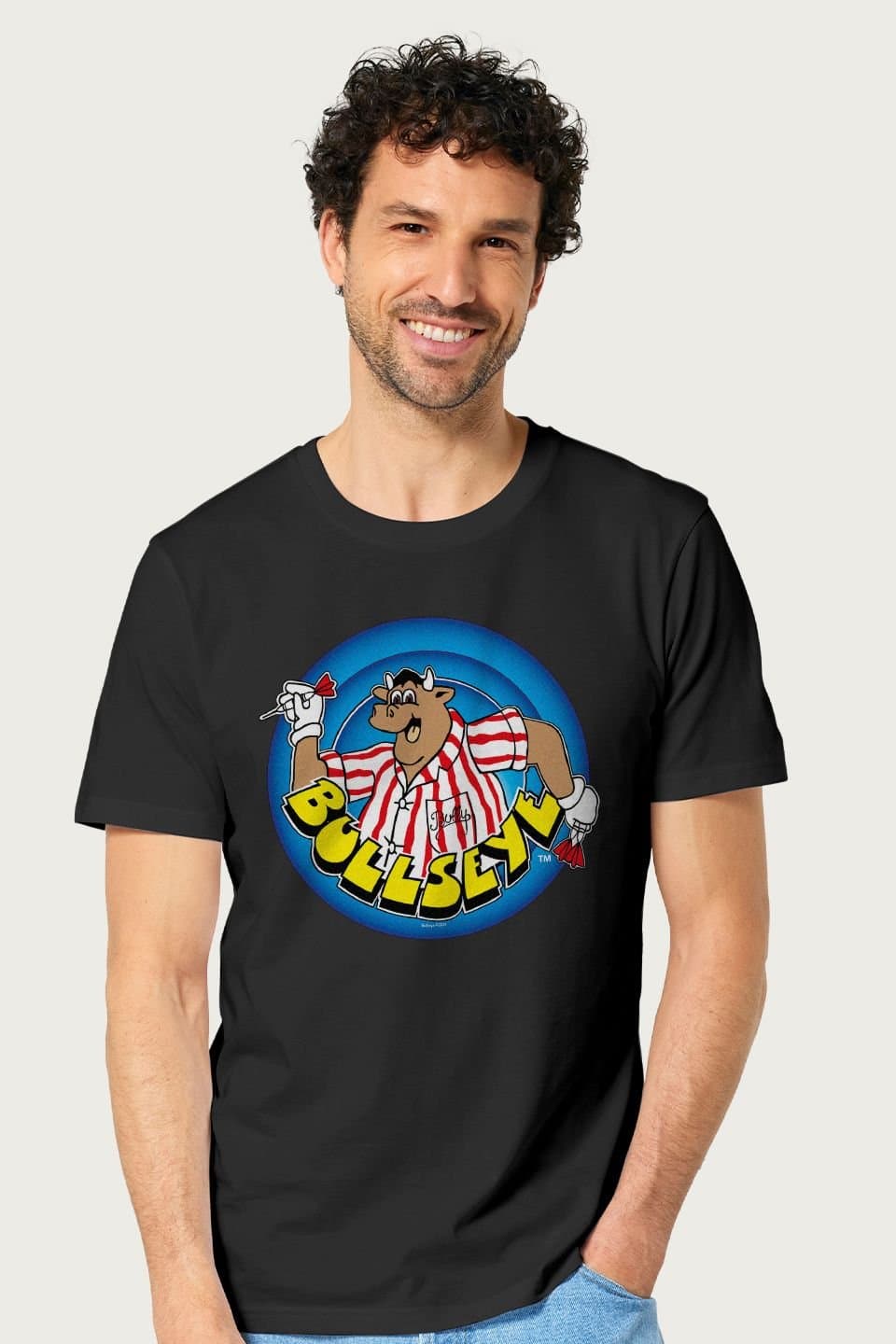 Bullseye Bullseye Men's Bully Red & White Stripes T-Shirt in Black
