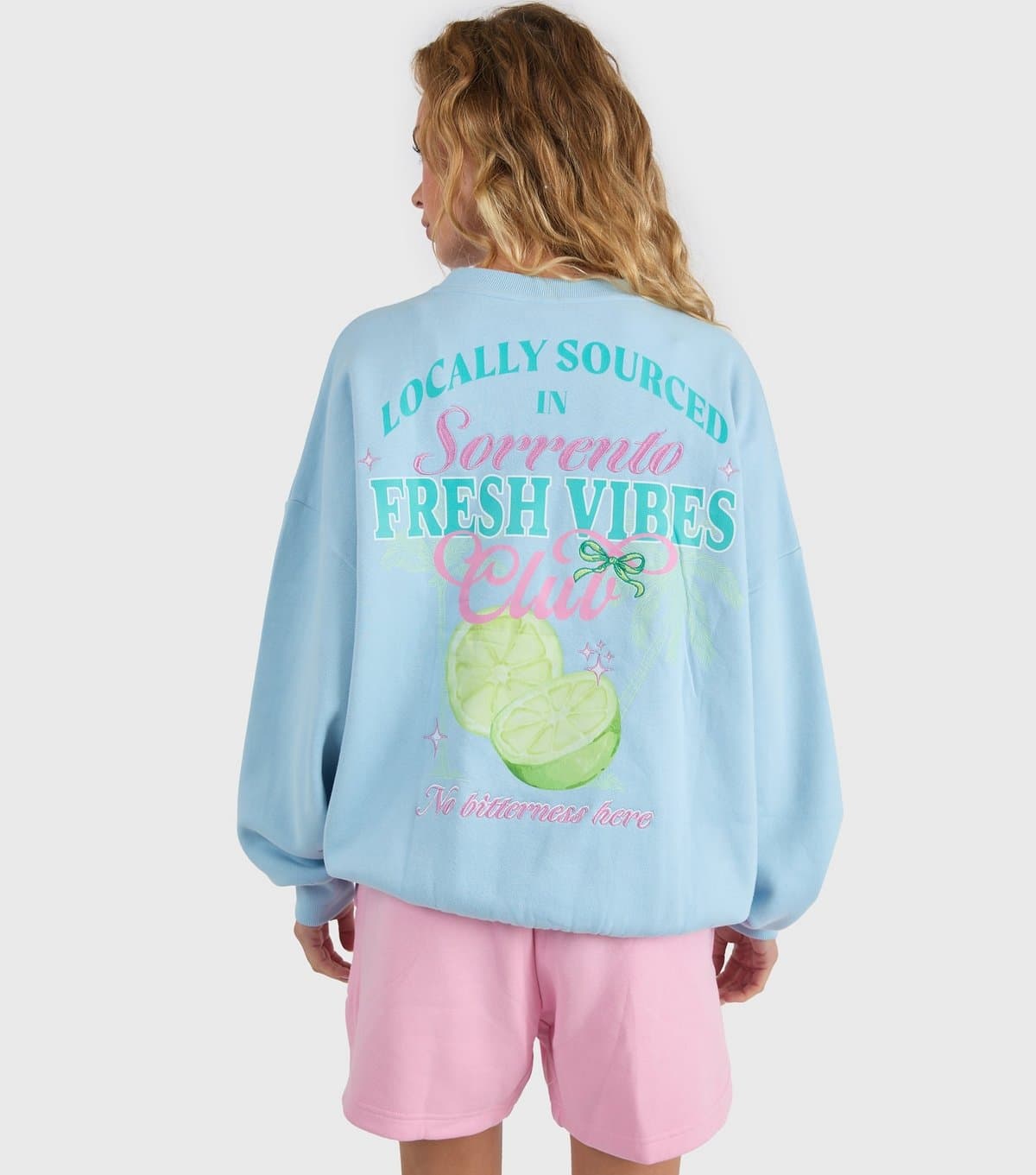 Skinnydip Women's Blue Fresh Vibes Club Oversized Sweatshirt Skinnydip New Look