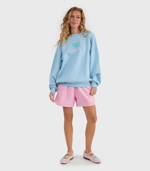 Skinnydip Women's Blue Fresh Vibes Club Oversized Sweatshirt Skinnydip New Look - 3