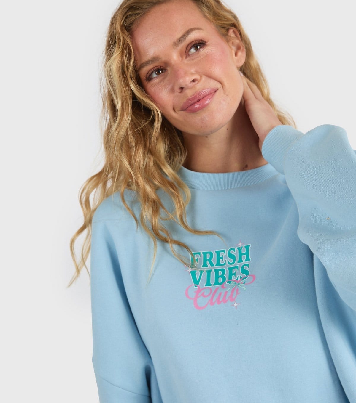 Skinnydip Women's Blue Fresh Vibes Club Oversized Sweatshirt Skinnydip New Look - 4