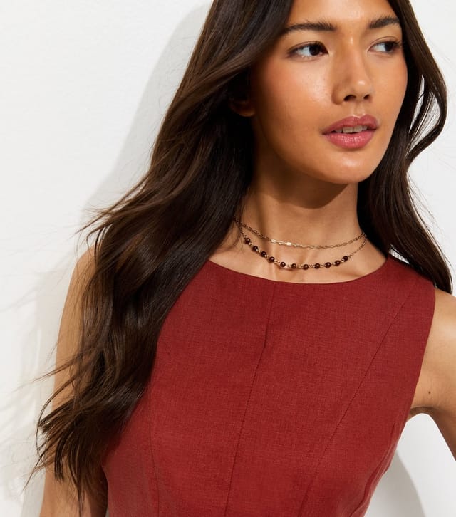 New Look Women's Red Linen Blend Peplum Top New Look - 2