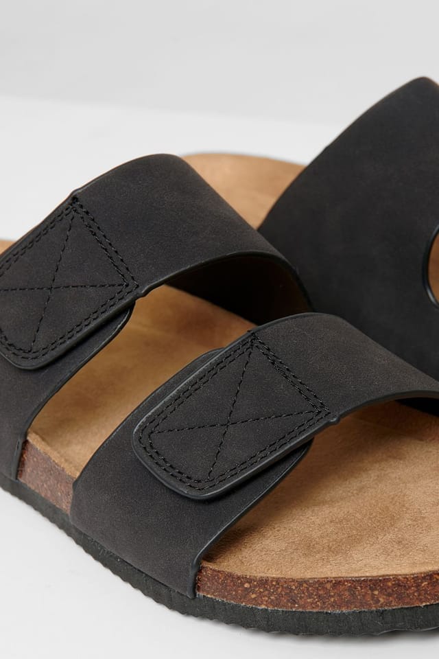 Threadbare threadbare Men's Faux Suede Two Strap Sandals in Black - 3