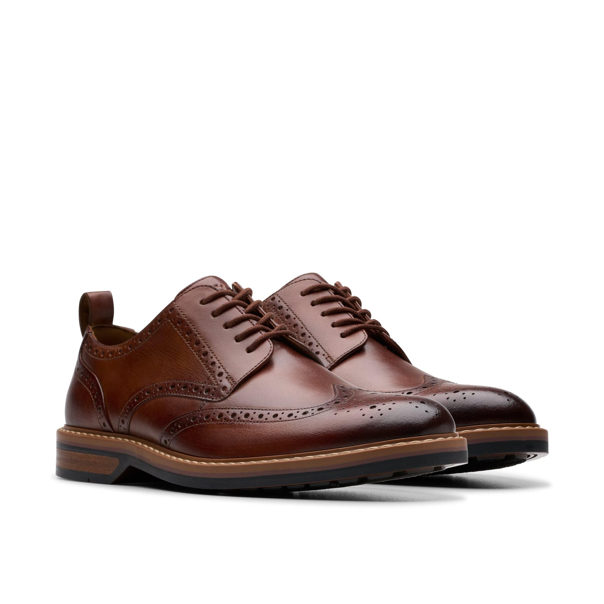 Clarks Clarks Men's Aldwin Limit Brogue Mid Tan Leather Brogues, Lace Up in Brown - 4