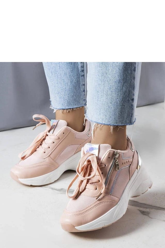 Love Lace Love Lace Women's Stacey Wedge Sneakers Comfort Lace Up Summer Shoes All Day in Pink - 2