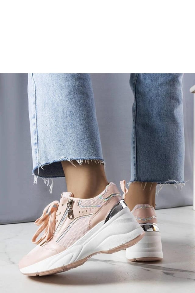 Love Lace Love Lace Women's Stacey Wedge Sneakers Comfort Lace Up Summer Shoes All Day in Pink - 3