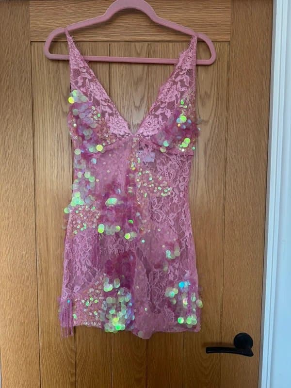 ASOS Design sequin lace mini dress