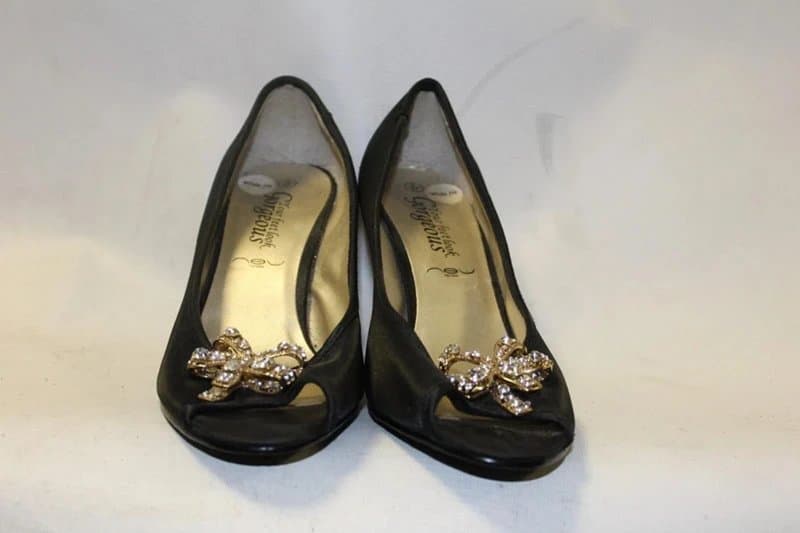 New Look Black Satin Shoes New Look Diamante Bow Detail Ladies Size 37 Uk 4 R raisingfundsforivf (644)