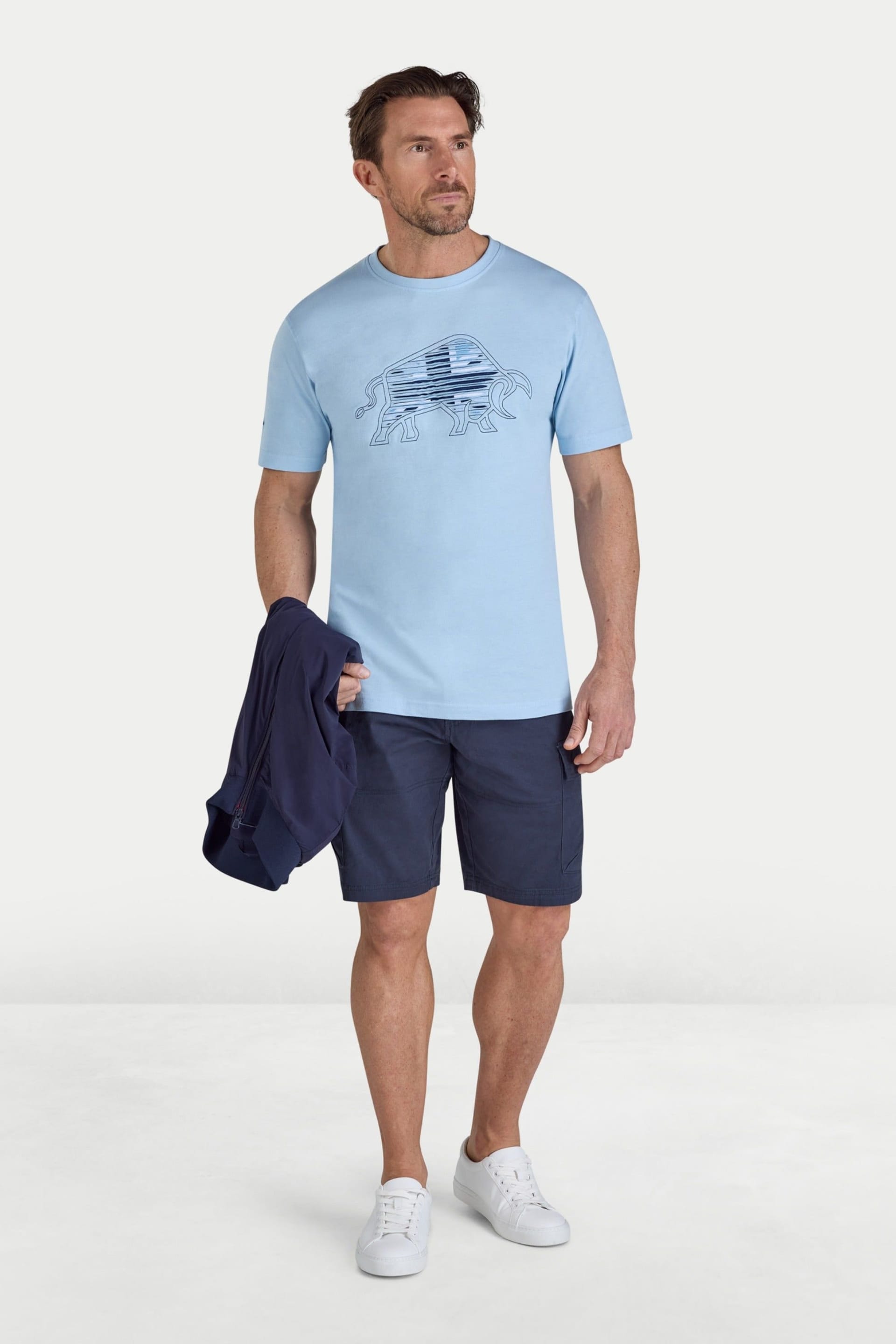 raging bull Raging Bull Men's Slash Bull T-Shirt in Light Blue - 4