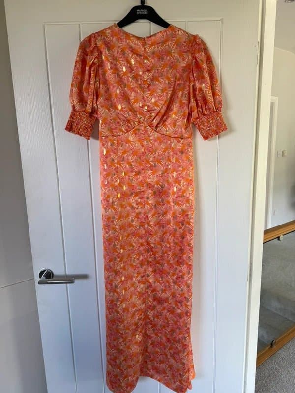 Never Fully Dressed Orange and Pink Midi