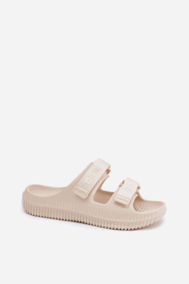 Love Lace Love Lace Women's Foam Flip Flops with Double Velcro Straps for Secure Fit in Beige - 2