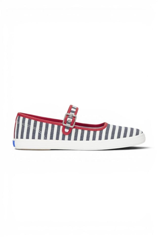 keds Keds Women's Maisie Mary Jane Printed Stripe Twill in Dark Blue - 2