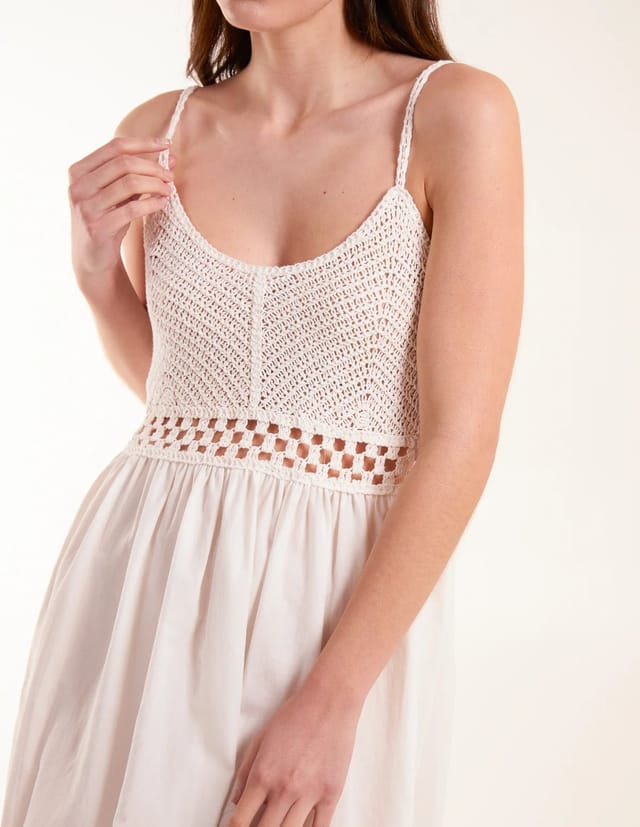 Blue Vanilla Crochet Strap Midi Cami Dress - 2