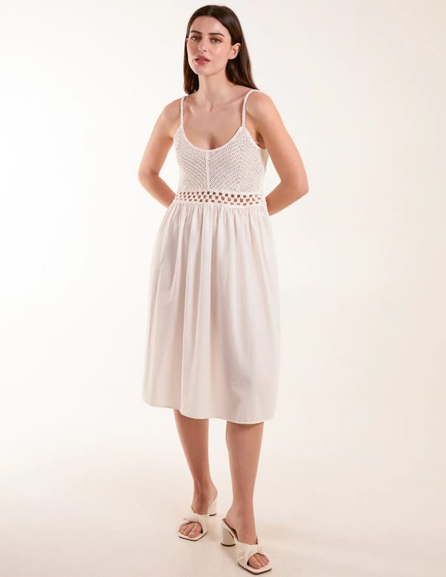 Blue Vanilla Crochet Strap Midi Cami Dress - 3