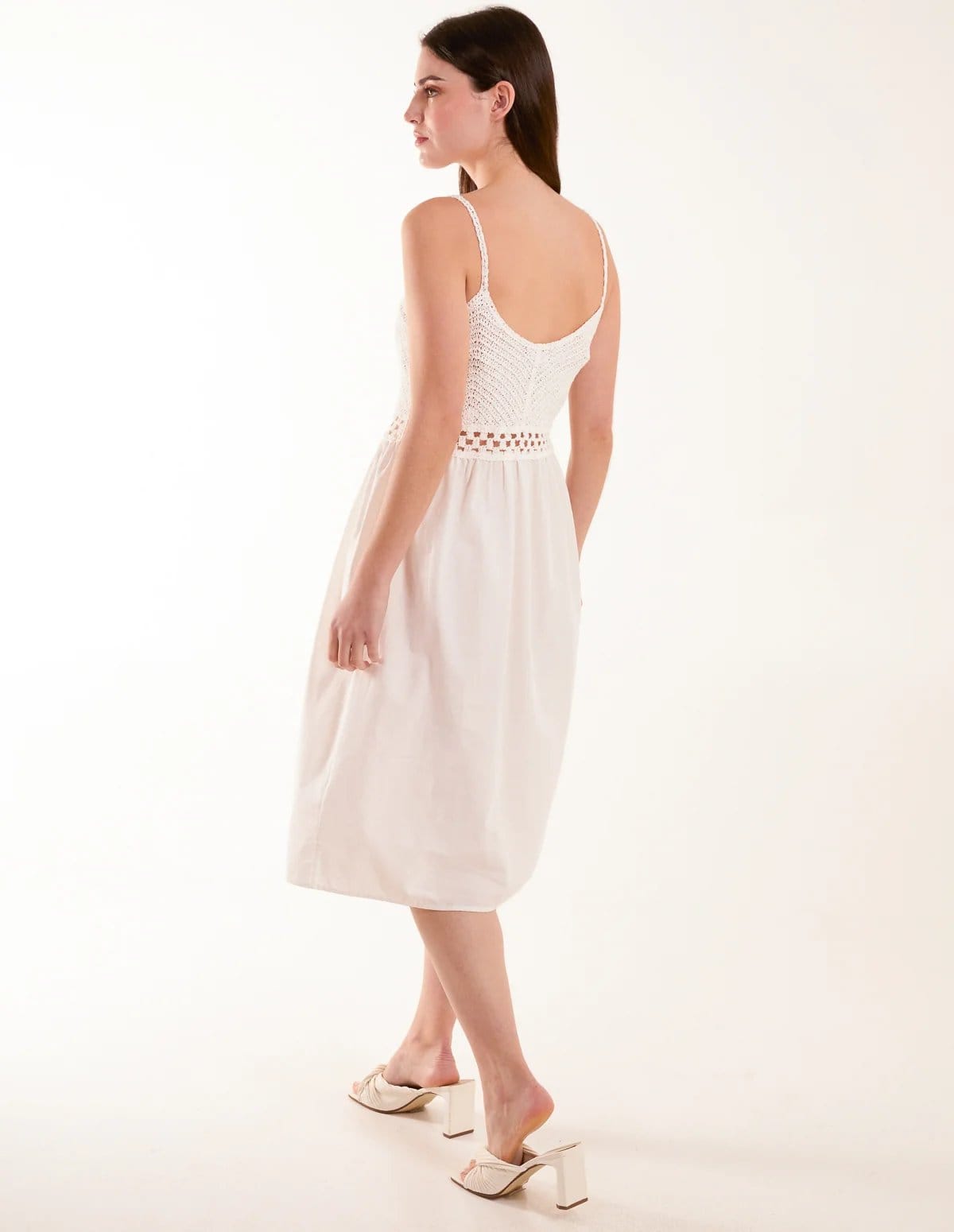 Blue Vanilla Crochet Strap Midi Cami Dress - 4