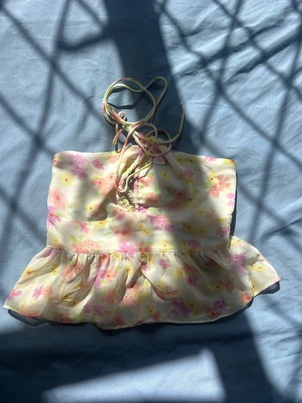 Bershka bershka floral strapless top