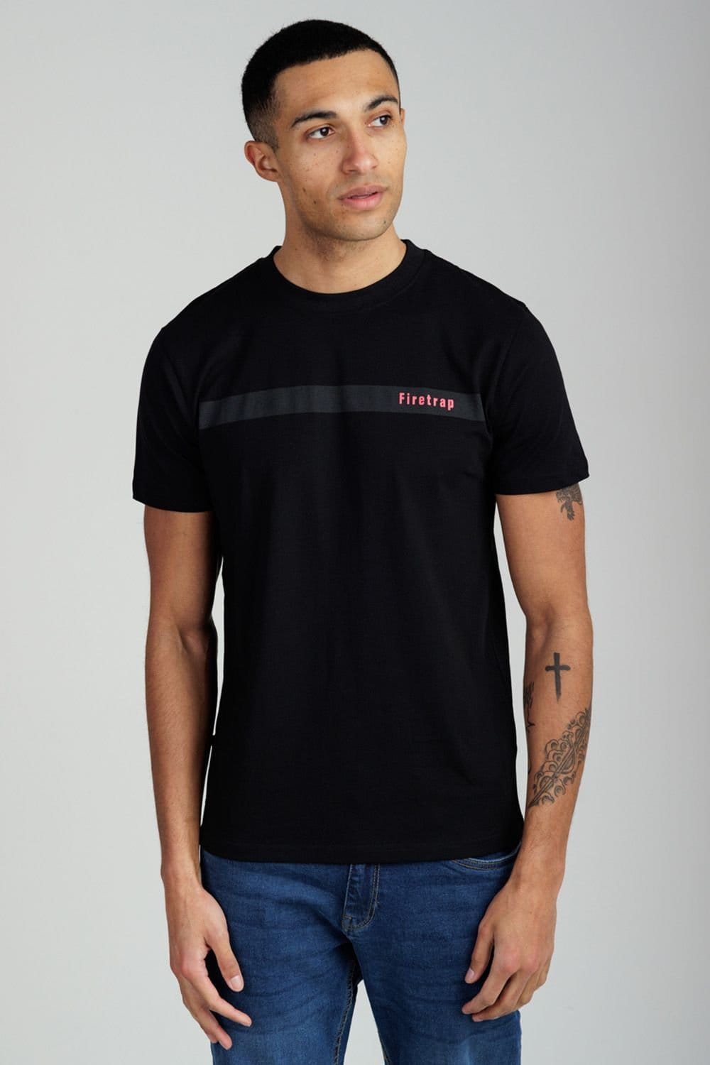 Firetrap Firetrap Men's 3 Pack Regular Fit Cotton Crew T-Shirts - 4