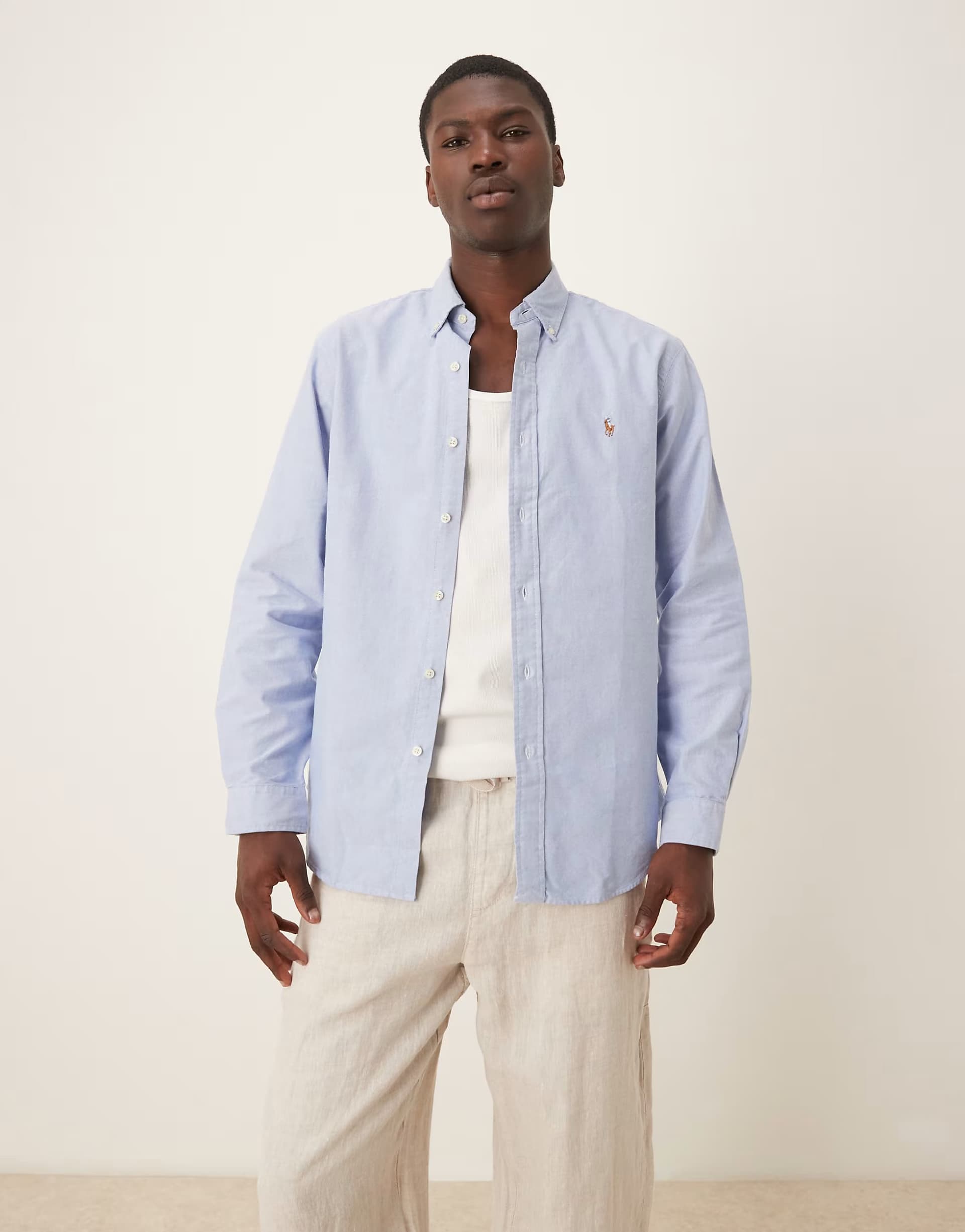 ASOS Polo Ralph Lauren custom fit oxford shirt in light blue