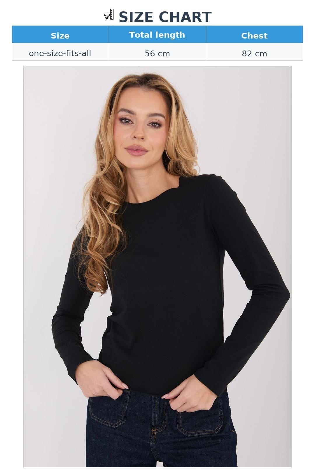 Love Lace Love Lace Women's Fitted Cotton Elastane Basic Blouse Style 224910 in Black - 4