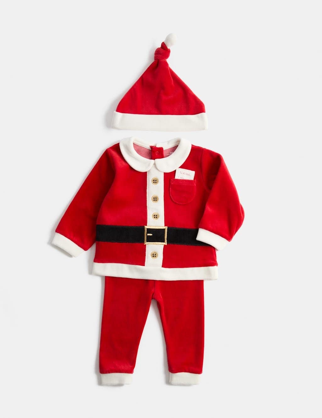 Marks & Spencer M&S 3pc Cotton Rich Christmas Outfit Red