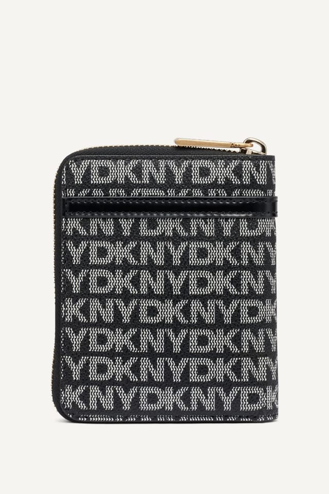 DKNY DKNY Women's Avril Sm Zip Around Wallet Black Logo - 2