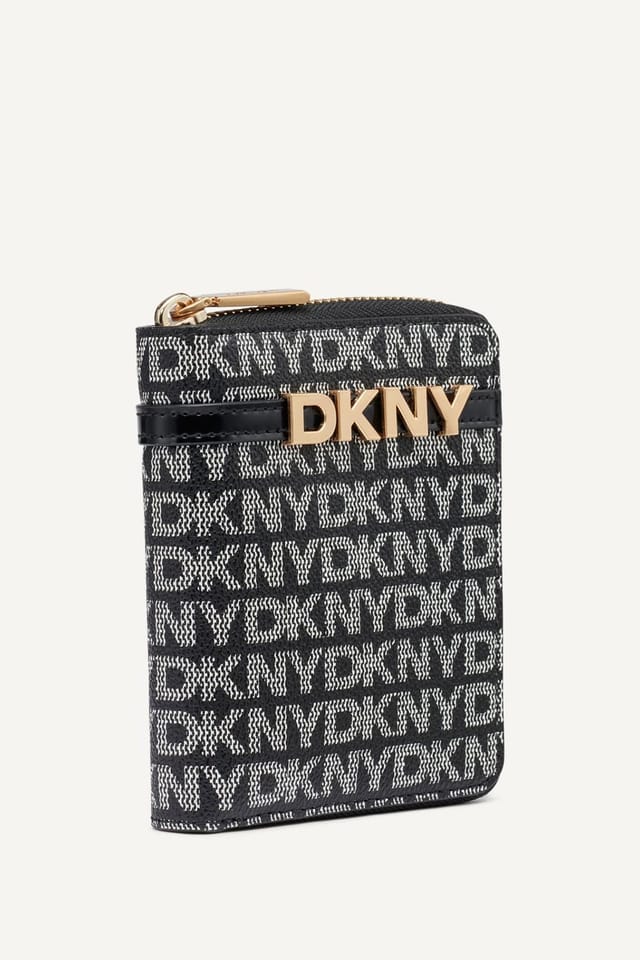 DKNY DKNY Women's Avril Sm Zip Around Wallet Black Logo - 3