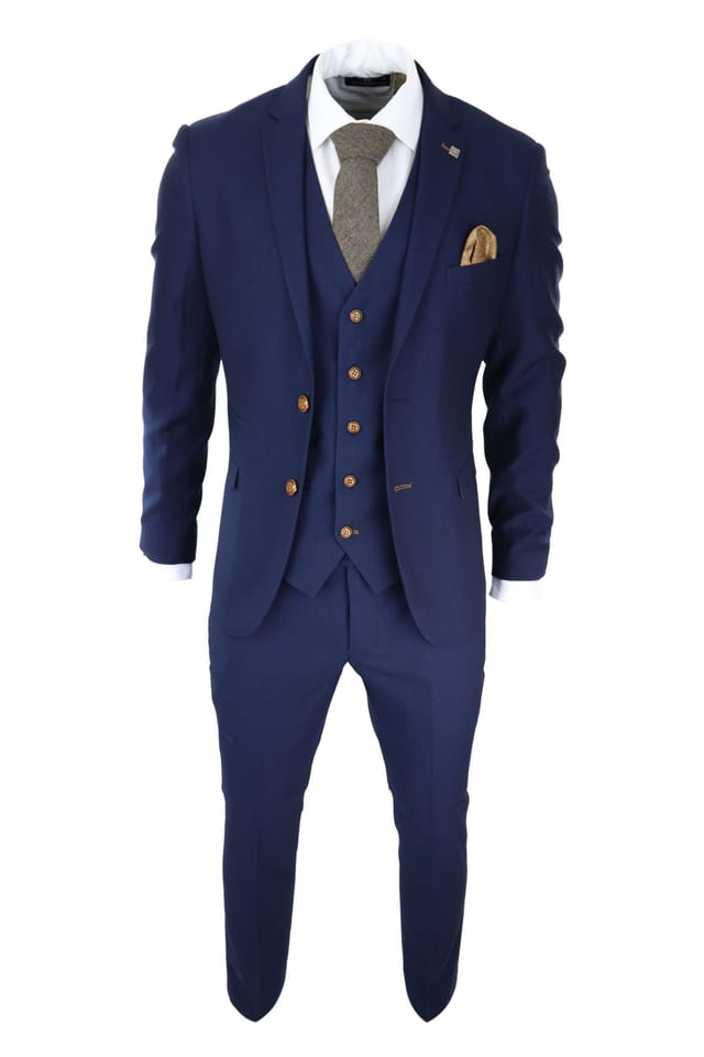 Paul Andrew Paul Andrew Men's Mayfair 3 Piece Grooms Wedding Suit in Navy - 2