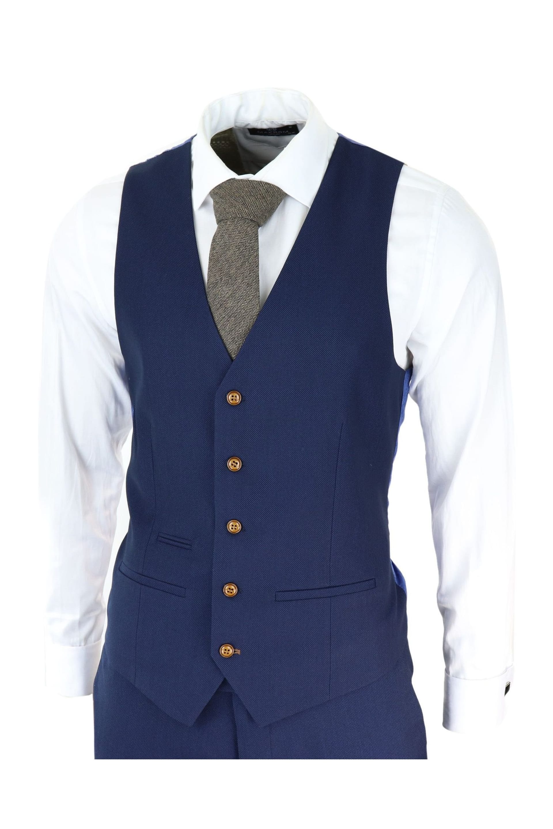 Paul Andrew Paul Andrew Men's Mayfair 3 Piece Grooms Wedding Suit in Navy - 4