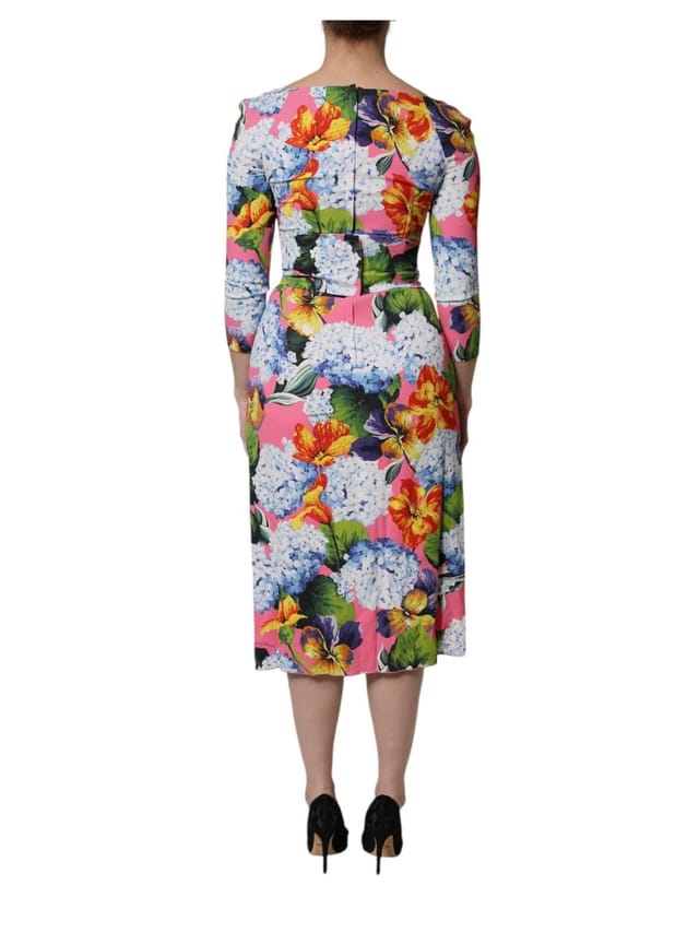 Dolce & Gabbana Dolce & Gabbana Women's Multicolor Floral Side Slit Midi Dress - 3