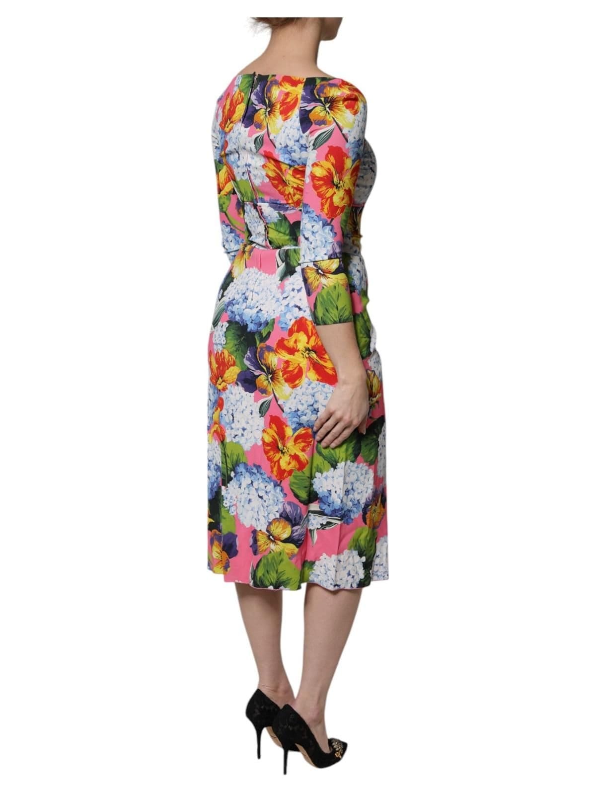 Dolce & Gabbana Dolce & Gabbana Women's Multicolor Floral Side Slit Midi Dress - 4