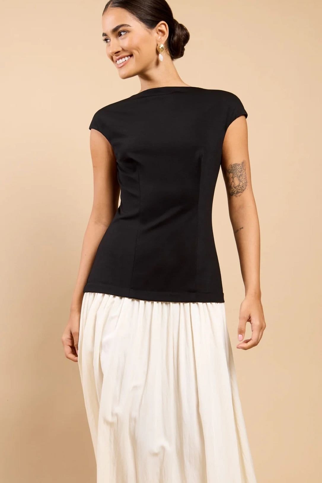 Little Mistress Little Mistress Women's Monochrome Dropped Waist Maxi Dress - 4