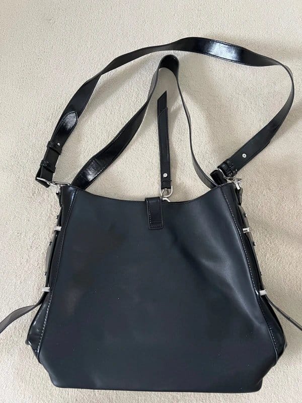 Topshop Topshop | Black Leather Buckle Handbag | Medium | Very Good - 1