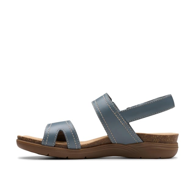 Clarks Clarks Women's April Clover Blue Grey Combination Flat Sandals - 2