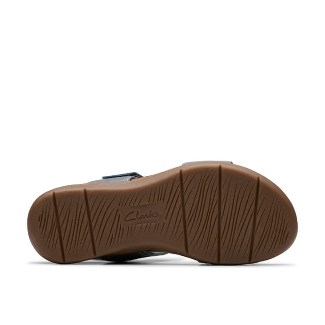 Clarks Clarks Women's April Clover Blue Grey Combination Flat Sandals - 3