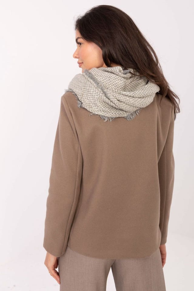 Love Lace Love Lace Women's Classic Fir Tree Pattern Acrylic Scarf with Soft Fringe in Grey - 3