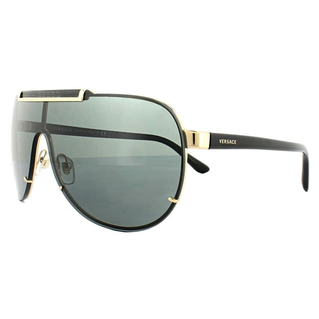 Versace Versace Men's Shield Gold Grey Sunglasses - 2
