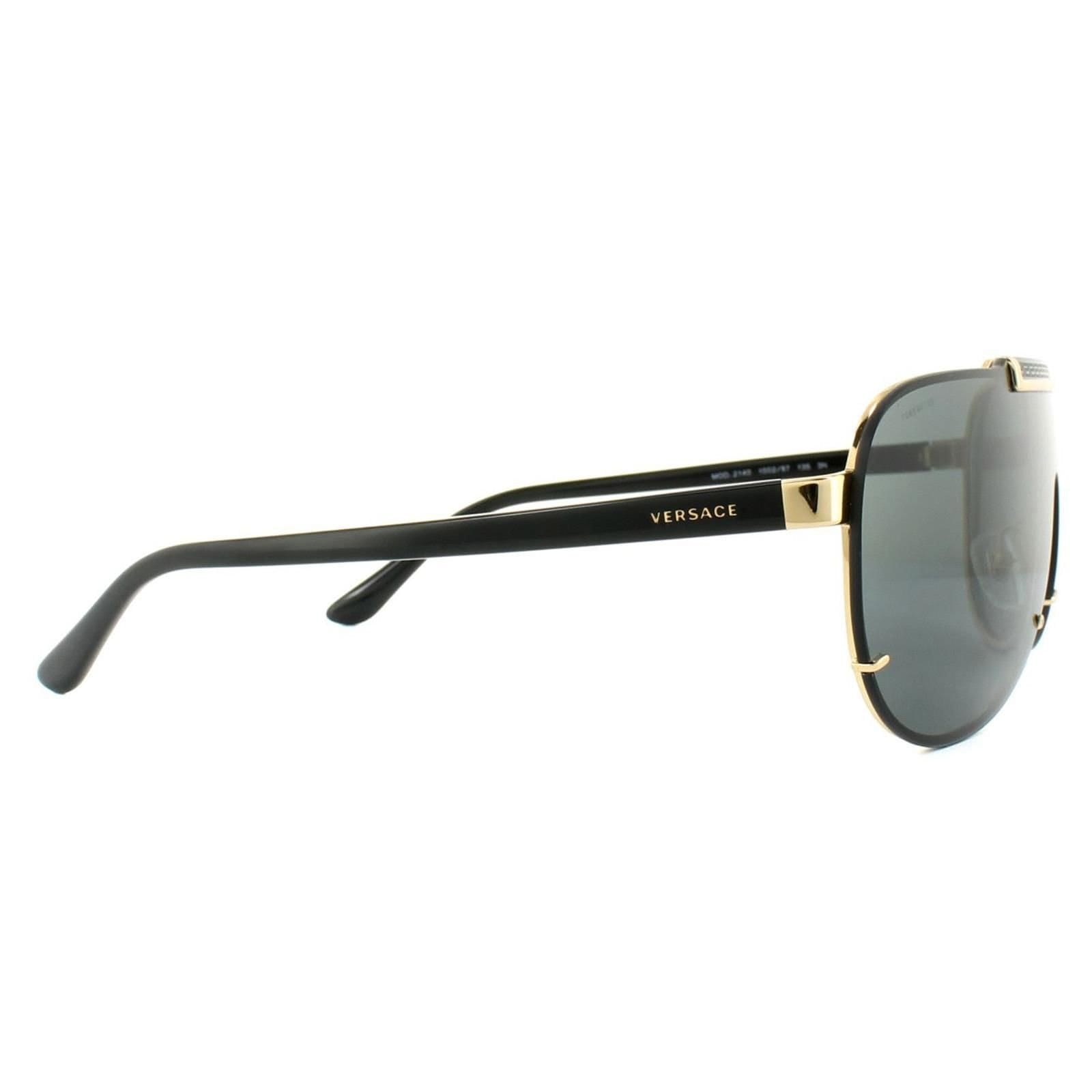 Versace Versace Men's Shield Gold Grey Sunglasses - 4