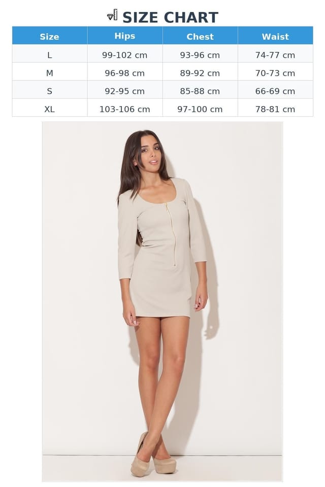 Love Lace Love Lace Women's Elegant Mini Evening Dress with Front Zipper in Beige - 2