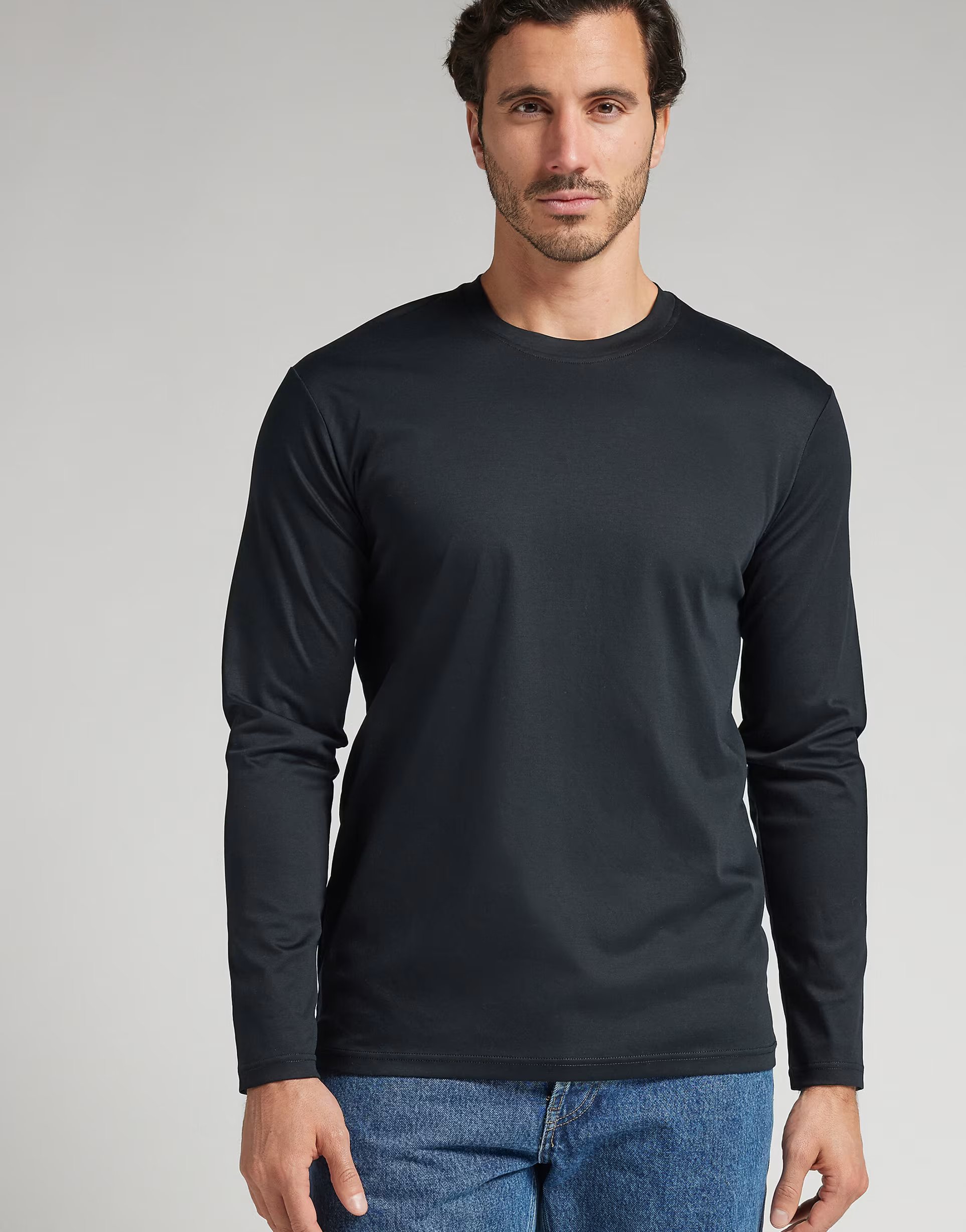 ASOS Intimissimi Long-sleeved mercerised top in black - 1