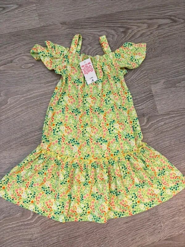 Matalan Matalan Cool Kids Yellow Floral Summer Dress 5 Years BNWT Frill Sleeve Holiday Sundress