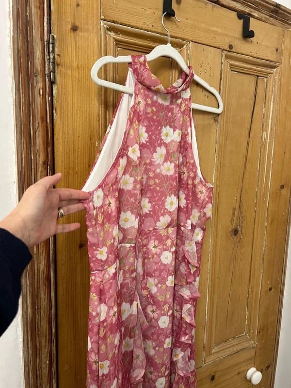 Wallis Wallis Halter Neck Pink Dress (size 18)