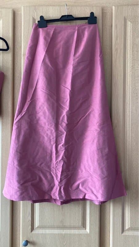 Marks & Spencer M&S pink silk long skirt and corset top size 10